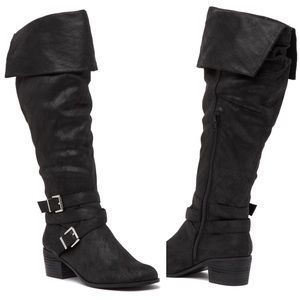 Carlos Santana Black Knee-High Boots